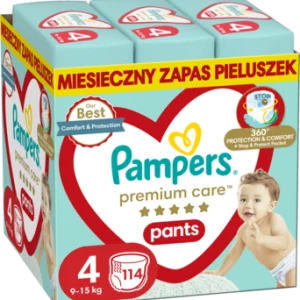 PAMPERS Premium Care pieluchomajtki 9 15kg rozmiar 4 114 szt