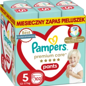 PAMPERS Premium Care pieluchomajtki 12 17kg rozmiar 5 102 szt