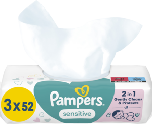 PAMPERS Sensitive chusteczki nawilzane dla dzieci 3x52 szt